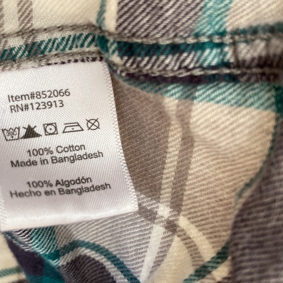 JACHS Girlfriend western Bea plaid flannel Long Sleeve Button down plaid Shirt - Picture 8 of 8